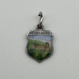 Vintage 800 Silver HEIDELBERG Enamel Travel Shield Souvenir Charm